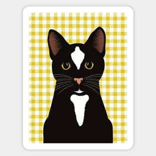 Hey! What are you doing? The Cute Black tuxedo cat is watching you. Magnet